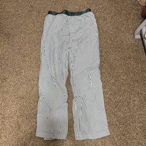 Victoria's Secret Striped Pajama Pants with Green Trim